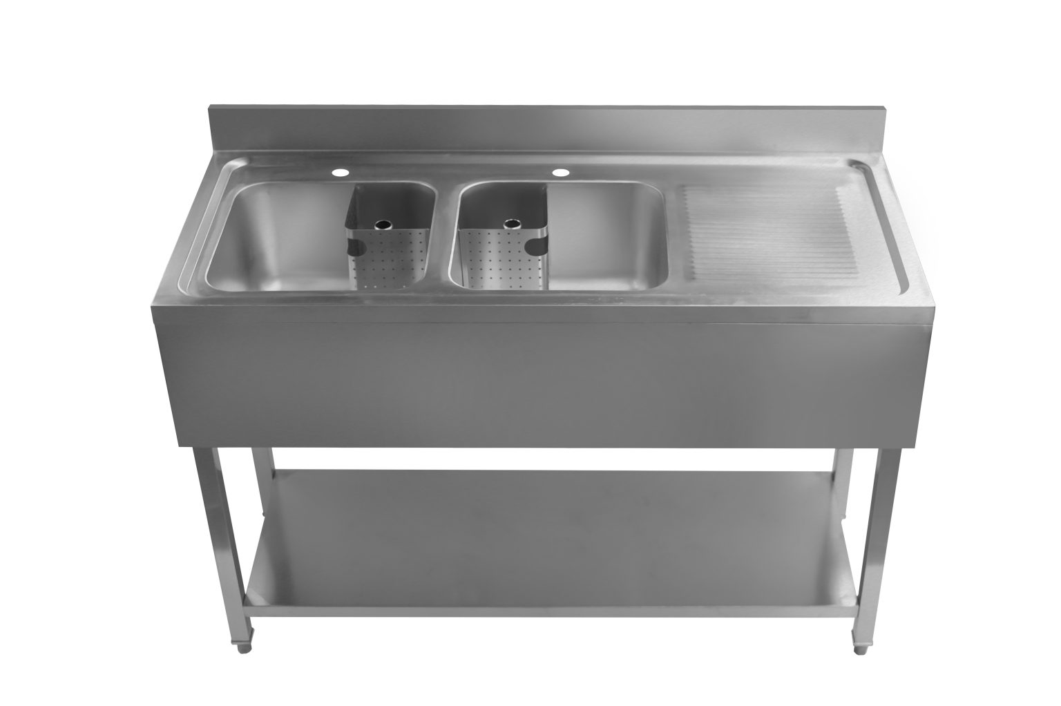 Stainless Steel Double Sink For Catering 1400mm