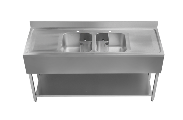 double bowl double drainer 1800 - commercial catering sinks