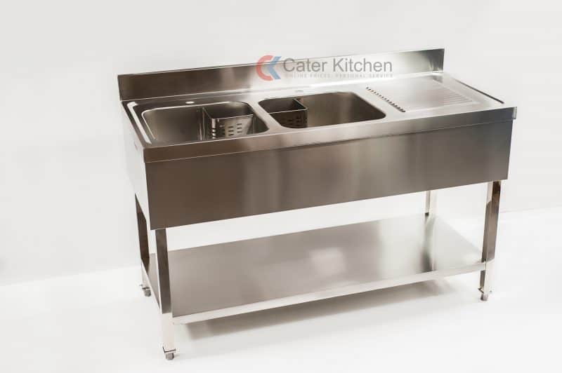 1400mm Economy Stainless Steel Double Bowl Commercial Sink Cater Kitchen