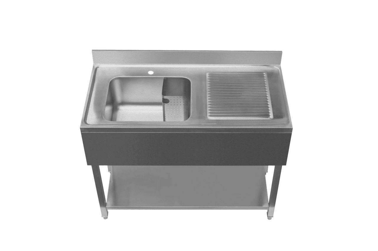 Single Bowl Commercial Sink with Right Hand Drainer 1000mm