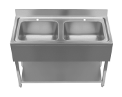 Stainless Steel Double Bowl Sink - Commercial catering sinks