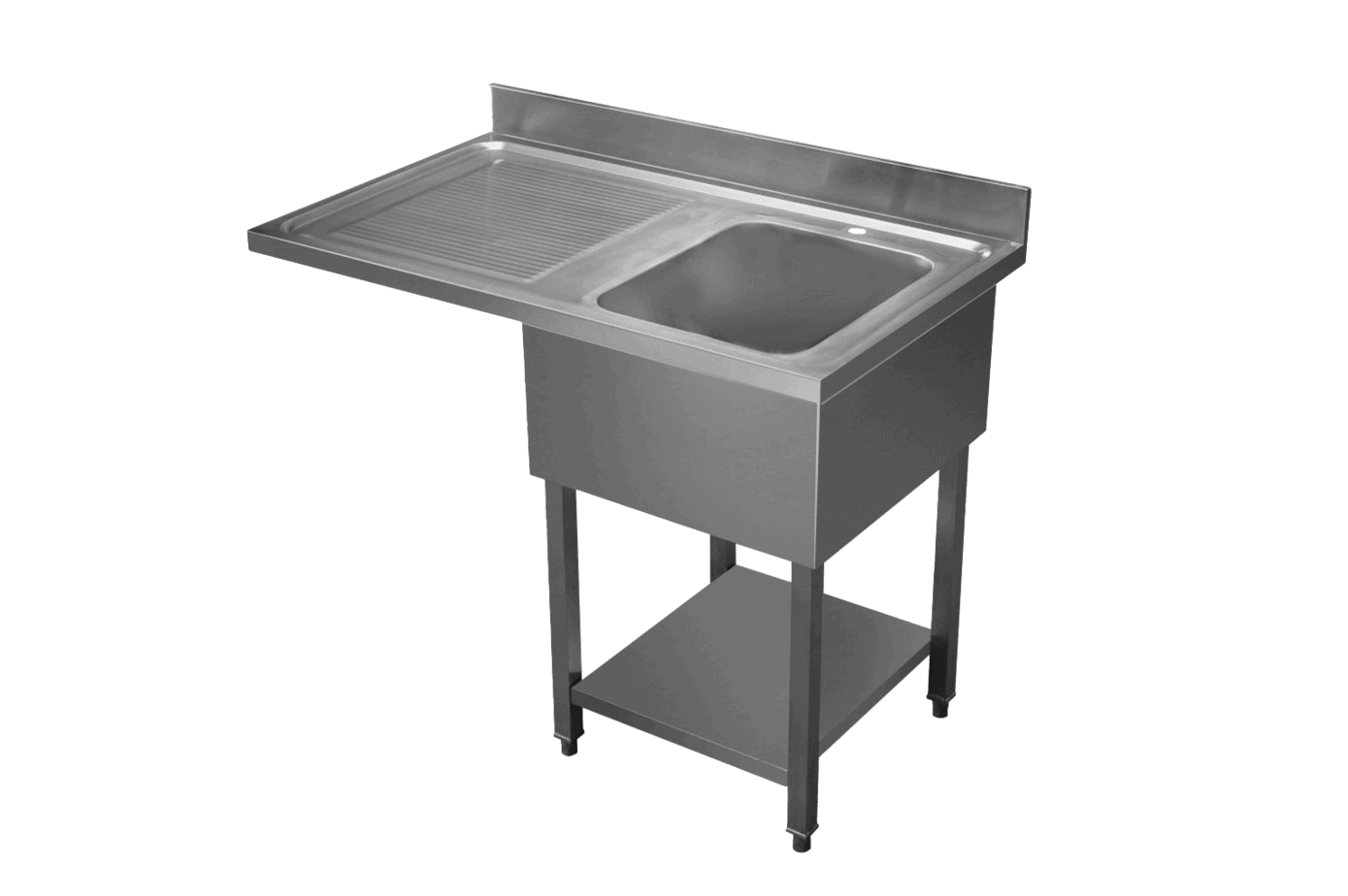 Stainless Steel Dishwasher Sink 1200mm Left Drainer - commercial catering sinks