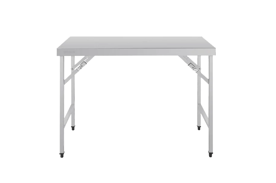 Stainless steel folding catering table