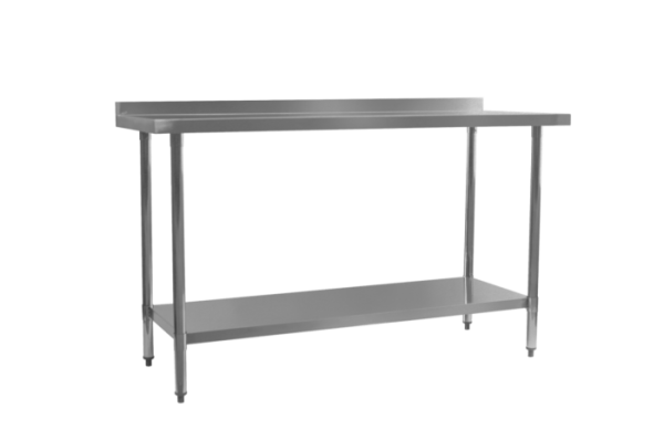 stainless steel work table with upstand