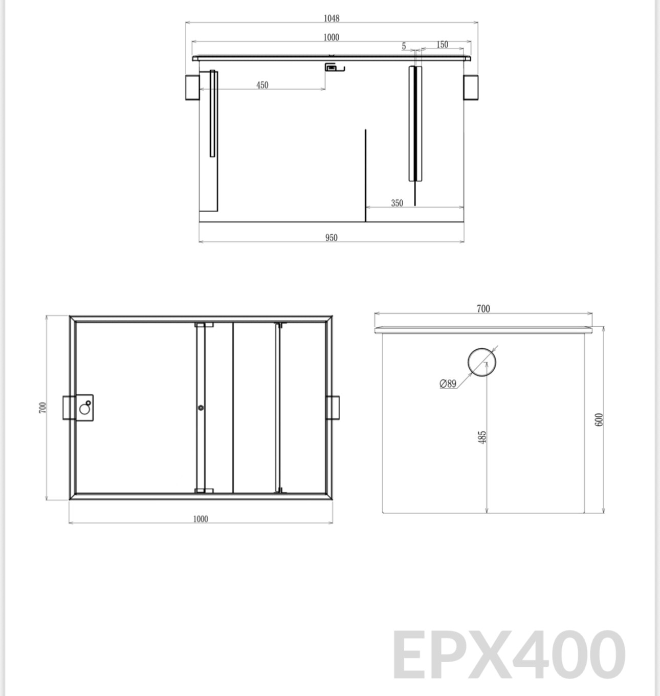 EPX400 - XXLarge Outdoor 400 Litre Grease Trap - Image 9