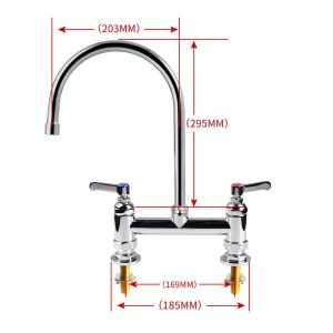 Commercial Mixer Tap Heavy Duty Gooseneck Twin Pedestal 26 Twin Pedestal Commercial Mixer Tap