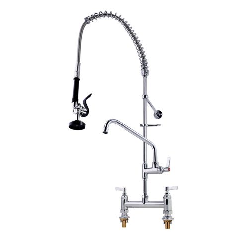 Twin Pedestal Commercial Rinse Spray Tap + Bowl Filler